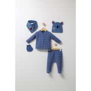 Set de 5 piese pentru nou nascut baietel Forest, Tongs baby, 0-3 luni (Culoare: Bleumarin) JEMtgs_4589_3