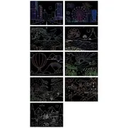 Set 9 planse razuibile Scratch ArtCards 16x12 cm Bambinice BN053 BBJBN053_Peisaje