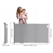 Bariera de protectie pentru scari si usi, 50-140 cm, nukido 718401 - gri edeedi718401