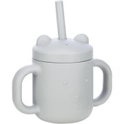 Cana din silicon fara BPA, Cu manere, Cu pai, 6 luni+, Conform cu standardul european de securitate EN 14350:2020, FreeON, Grey BYN46347