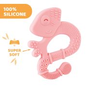 Jucarie copii Chicco pentru dentitie din silicon, Cameleon roz, 2luni+ CHC2811010-7