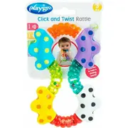Jucarie zornaitoare, Cu diferite texturi, Dimensiune mare, Click and twist Rattle, Playgro BYN535853