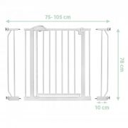 Poarta siguranta 75-105 cm nukido 718100 - alb edeedi718100