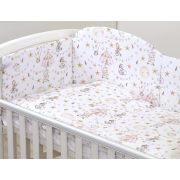 Set Lenjerie Din Bumbac Cu Protectie Laterala Pentru Pat Bebe 120 X 60 Cm, Circ Roz Pjb84775