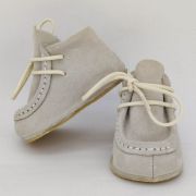 Botosei mocasini bebe Baby Fox din piele Ivoire siret uni si talpa din cauciuc de exterior - FOX10312772-ivext