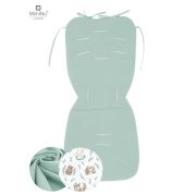 MimiNu - Salteluta pentru carucior, Reversibila, Cu doua fete, Din catifea matlasata si bumbac, Materiale certificate Oeko Tex Standard 100, Dimensiune 78 x 34 cm, Lulu Natural/Cold Mint BYN6426972017695