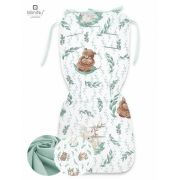 MimiNu - Salteluta pentru carucior, Reversibila, Cu doua fete, Din catifea matlasata si bumbac, Materiale certificate Oeko Tex Standard 100, Dimensiune 78 x 34 cm, Lulu Natural/Cold Mint BYN6426972017695