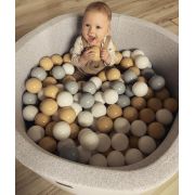 Piscina Uscata Cu 250 De Bile (alb, Gri, Bej) Meowbaby  , Safari, 90x40 Cm, Gri Deschis Pjbb002024