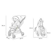 Carucior sport pliabil Skiddou Mell Normandic dream, ultracompact pentru calatorii, Gri deschis JEMsk_2020062