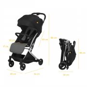 Carucior sport pliabil Skiddou Mikkeli Onyx, ultracompact pentru calatorii, Negru JEMsk_2020121