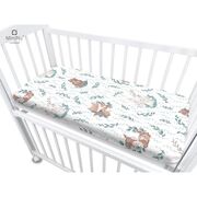 MimiNu - Cearceaf cu elastic pentru patut co-sleeper, Luna, Dimensiune 84.5 x 50.5 cm, Din bumbac certificat Oeko Tex Standard 100, Lulu Natural BYN6426972017503