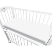 MimiNu - Cearceaf cu elastic pentru patut co-sleeper, Timon, Din bumbac jersey, Dimensiune 87 x 51 cm, Material certificat Oeko Tex Standard 100, White BYN6426972017626