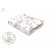 MimiNu - Cearceaf cu elastic pentru patut co-sleeper, Vera, Dimensiune 89 x 51 cm, Din bumbac certificat Oeko Tex Standard 100, Sweet Deer Pink BYN6426972017589