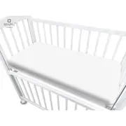 MimiNu - Cearceaf cu elastic pentru patut co-sleeper, Vera, Dimensiune 89 x 51 cm, Din bumbac jersey, Material certificat Oeko Tex Standard 100, White BYN6426972017633