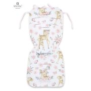 MimiNu - Salteluta pentru carucior, Reversibila, Cu doua fete, Din catifea matlasata si bumbac, Materiale certificate Oeko Tex Standard 100, Dimensiune 78 x 34 cm, Sweet Deer Pink/Pink BYN6426972017824