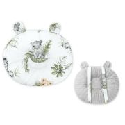 Qmini - Perna bebelusi Ursulet, Multifunctionala, Cu doua fete, Tesatura pufoasa minky si bumbac, Materiale certificate Oeko Tex Standard 100, Dimensiune 30x23 cm, Minky Safari BYN6426972018432