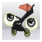 Lionelo - Carucior sport Cloe, De la nastere, Cu accesorii, Cadru din aluminiu, 0-22 kg, Usor, Pliabil cu o singura mana, Ideal pentru toate tipurile de suprafete, Maro BYNLO-CLOE_BROWN_RUST