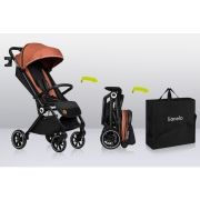 Lionelo - Carucior sport Cloe, De la nastere, Cu accesorii, Cadru din aluminiu, 0-22 kg, Usor, Pliabil cu o singura mana, Ideal pentru toate tipurile de suprafete, Maro BYNLO-CLOE_BROWN_RUST