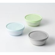 Set 3 boluri cu capac hrana bebelusi Miniware, 100% din materiale naturale biodegradabile, Aqua+Grey+Keylime JEMmw_MWCB3AGK