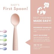 Set de lingurite bebelusi Miniware, 100% silicon alimentar, Grey+Cotton candy JEMmw_MWTSGC