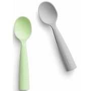 Set de lingurite bebelusi Miniware, 100% silicon alimentar, Grey+Keylime JEMmw_MWTSGK