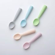 Set de lingurite bebelusi Miniware, 100% silicon alimentar, Grey+Keylime JEMmw_MWTSGK
