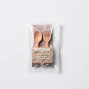 Set de tacamuri bebelusi Miniware My First Cutlery, 100% din materiale naturale biodegradabile, Toffee JEMmw_MWMFCT