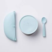 Set diversificare hrana bebelusi Miniware First Bites, 100% din materiale naturale biodegradabile, 4 piese, Aqua JEMmw_MWFBDAA