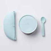 Set diversificare hrana bebelusi Miniware First Bites, 100% din materiale naturale biodegradabile, 4 piese, Aqua JEMmw_MWFBDAA