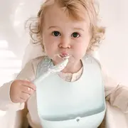Set diversificare hrana bebelusi Miniware First Bites, 100% din materiale naturale biodegradabile, 4 piese, Aqua JEMmw_MWFBDAA