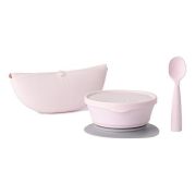Set diversificare hrana bebelusi Miniware First Bites Deluxe, 100% din materiale naturale biodegradabile, 4 piese, Cotton candy JEMmw_MWFBDCC