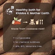 Set diversificare hrana bebelusi Miniware First Bites Deluxe, 100% din materiale naturale biodegradabile, 4 piese, Cotton candy JEMmw_MWFBDCC
