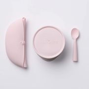 Set diversificare hrana bebelusi Miniware First Bites Deluxe, 100% din materiale naturale biodegradabile, 4 piese, Cotton candy JEMmw_MWFBDCC