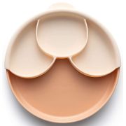 Set diversificare hrana bebelusi Miniware Healthy Meal, 100% din materiale naturale biodegradabile, 3 piese, Toffee/Peach JEMmw_MWHMTP