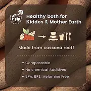Set diversificare hrana bebelusi Miniware Healthy Meal, 100% din materiale naturale biodegradabile, 3 piese, Toffee/Peach JEMmw_MWHMTP