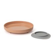 Set diversificare hrana bebelusi Miniware Healthy Meal, 100% din materiale naturale biodegradabile, 3 piese, Toffee/Peach JEMmw_MWHMTP