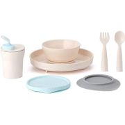 Set diversificare hrana bebelusi Miniware Little Foodie, 100% din materiale naturale biodegradabile, 6 piese, Vanilla Aqua JEMmw_MWLFVA