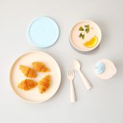 Set diversificare hrana bebelusi Miniware Little Foodie, 100% din materiale naturale biodegradabile, 6 piese, Vanilla Aqua JEMmw_MWLFVA