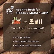 Set diversificare hrana bebelusi Miniware Little Foodie, 100% din materiale naturale biodegradabile, 6 piese, Vanilla Aqua JEMmw_MWLFVA