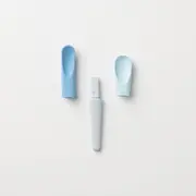 Set diversificare hrana bebelusi Miniware Sili Mini GO, 100% din materiale naturale biodegradabile, 3 piese, Blue Banana JEMmw_SMG7BB