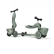 Trotineta Copii Cu Sezut, Suport Jucarie, Transformabila 2in1, Highwaykick 1 Lifestyle Greenlines, 1-5 Ani, Pana La 50 Kg, Scoot  Ride Pjb96604