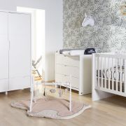 Comoda Childhome Quadro White 100x55x89 cm cu masa de infasat, MDF Alb ERFCH-KOQN