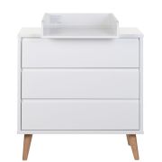Comoda Childhome Retro Rio 90x50x90 cm cu masa de infasat, MDF Alb ERFCH-KO3DRRW