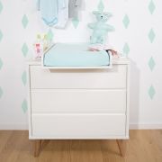 Comoda Childhome Retro Rio 90x50x90 cm cu masa de infasat, MDF Alb ERFCH-KO3DRRW