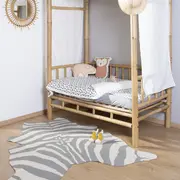 Covor Bumbac Childhome 145x160 cm, Zebra Gri ERFCH-CHCARZEGR