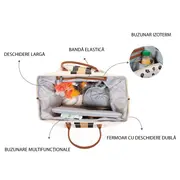 Geanta de infasat Childhome Mommy Bag Ivoire ERFCH-CWMBBCOBL