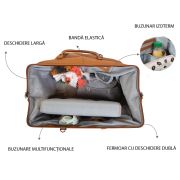 Geanta de infasat Childhome Mommy Bag piele ecologica Maro ERFCH-CWMBBLLBR