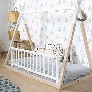 Protectie pentru pat Childhome 120 cm, Fag Natur ERFCH-BERA