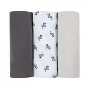 Set 3 Museline Beaba bumbac organic 70x70 cm Savana Grey ERFB920344