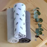 Set 3 Museline Beaba bumbac organic 70x70 cm Savana Grey ERFB920344